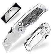 Harita Box Cutter Utility Knife with Quick Change Blades, Stainless Steel Body, Back-lock Mechani...