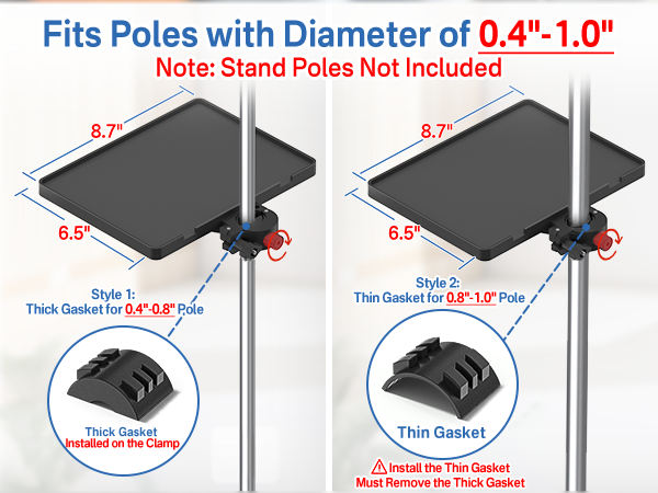 Fits Poles with Diameter of 0.4&amp;#34;-1.0&amp;#39;