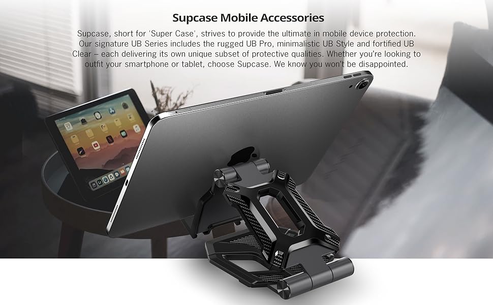 SUPCASE Portable Adjustable Desk Aluminum Mount Holder Dock for Cell Phone iPad Tablet Switch