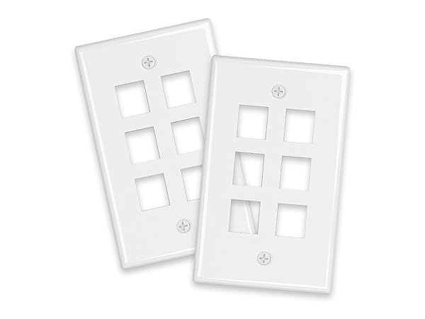 iwillink 10 Pack 6-Port Keystone Jack Wall Plates