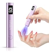 AIRSEE Cordless Mini Nail Lamp,Handheld UV Light with LCD Display for Gel Nails,Rechargeable USB ...