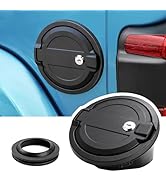 Gas Cap Cover for Jeep Wrangler JL, Fuel Filler Door Locking Gas Tank Cap Cover Accessories for 2...