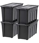 IRIS USA 31 Gallon Heavy Duty Totes for Storage with Easy-Grip Handles, 4 Pack - Made in USA, Sto...