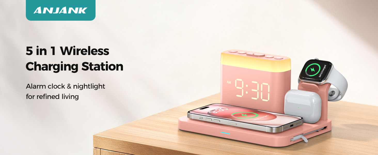 ANJANK 5 in 1 Wireless Charging Station