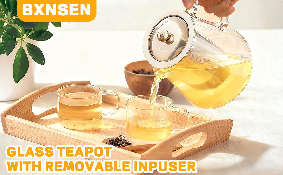 Glass Teapot with Stainless Steel Infuser