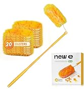 NEWE Dusters for Cleaning with 20 Refills for Flash, Dust Magnet with 1 Handle, 360 Degree Heavy ...