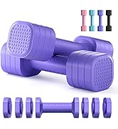 Zempox Adjustable Dumbbell Set of 2, 4 in 1 Free Weights Dumbbells Set for Women, Hand Weights fo...