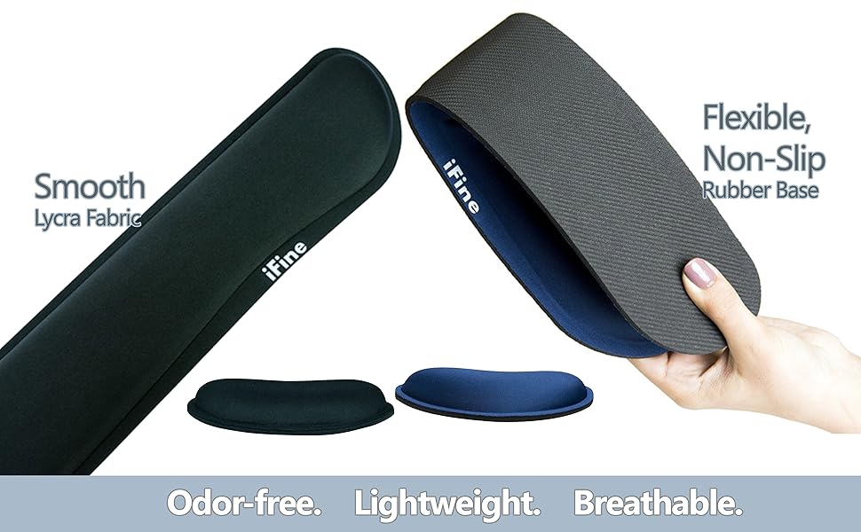 Breathable Lycra Fabric and Non Slip Rubber Base Pads