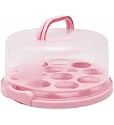 Jninexiu 10 Inch Cake Carrier with Lid and Handle, Cupcake Carrier Cupcake Holder Portable Round ...