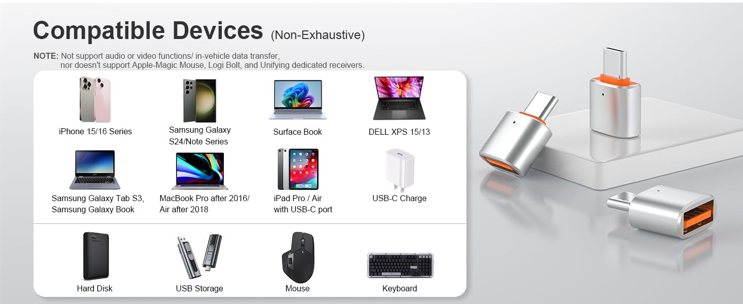 USB C to USB Adapter USB C Male to USB 3.0 Female OTG Adapter 