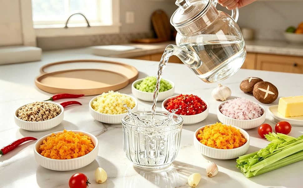 Electric Garlic Chopper, Mini Glass Bowl Portable Veggie Chopper