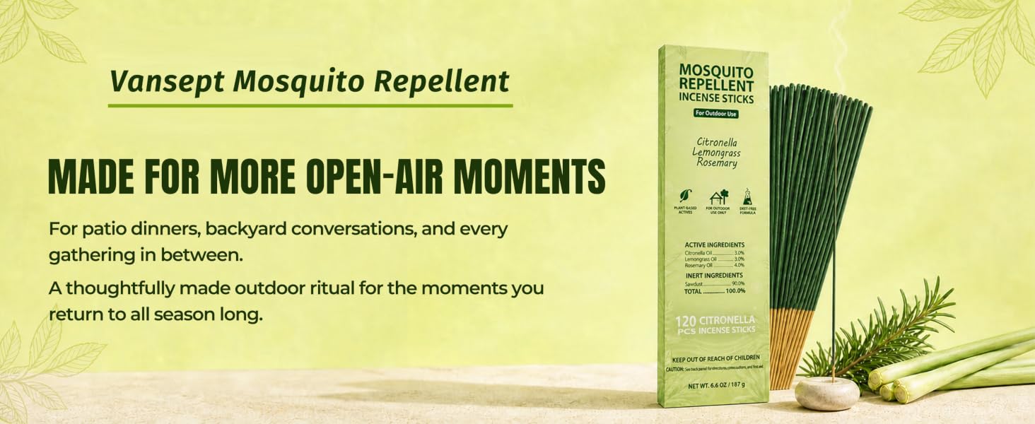 Mosquito Repellent Incense Sticks for Outdoor Patio