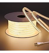 BENLUN AC 110V COB LED Strip Lights Outdoor Waterproof IP67 65.6FT, 3000K Warm White 200W 480LEDs...