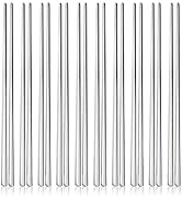 Metal Chopsticks,10 Pairs Stainless Steel Flat Chopsticks, IQCWOOD Premium Reusable Metal Chopsti...