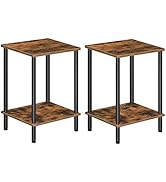 HOOBRO End Tables Set of 2, Nightstand with 2-Layer Storage Shelves, Side Table for Small Spaces,...