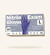 SUP Powder-Free Nitrile Exam Gloves, 100 Count Food Safe Latex-Free Medical Non-Sterile Cooking D...