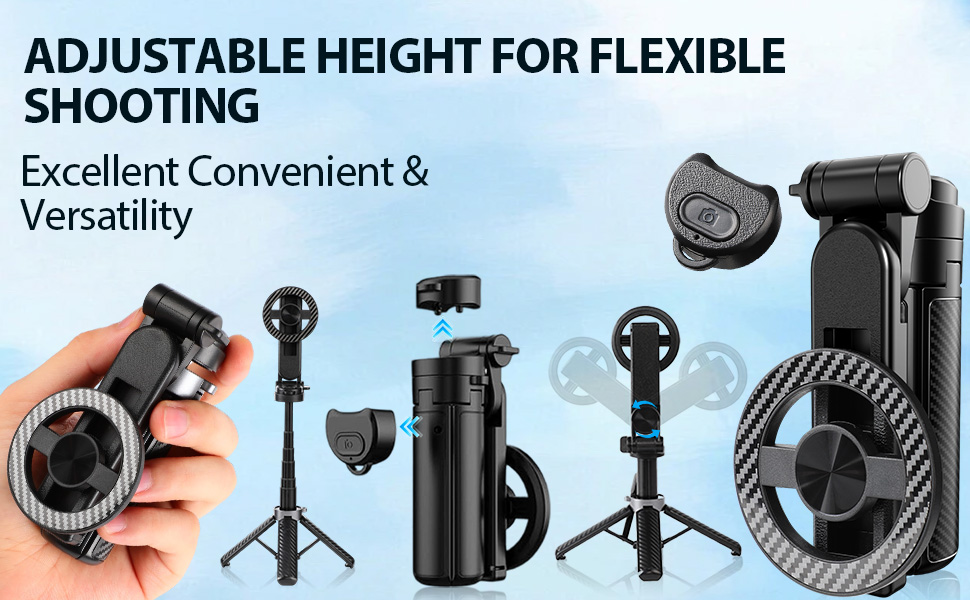 4-in-1 Multifunctional Magnetic Selfie Stick,Portable Pocket Size Selfie Stick for iPhone Magsafe