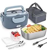 Carsolt Electric Lunch Box Food Heater - 3 in 1 Portable Leakproof Heated Lunch Box for Car/Home/...