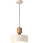 Modern Pendant Lighting,12 inch,Natural Wood and Brass Accent,Adjustable Pendant Light Fixtures f...