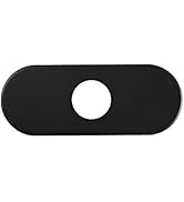 BWE 6.5 Inch Bathroom Vanity Sink Faucet 4" Hole Cover Deck Plate Escutcheon Black Matte