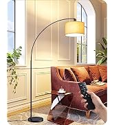 EDISHINE 78.3? Modern Arc Floor Lamp with Remote, Tall Black Standing Lamp with Stepless Dimmable...