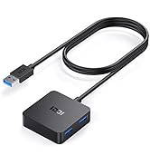 ICZI USB 3.0 Hub, 4-Port Data USB Hub with 4ft Long Cable, USB Splitter Adapter for MacBook, Mac ...