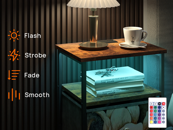 Nightstands Set of 2 with Charging Station