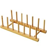 Kunovo Bamboo Dish Rack,Pot lid/Plate/Cutting Board Organizer for Kitchen cabinets,Bottle Drying ...