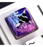 Aesthetic Manta Ray Artisan Keycap - Blue Purple Ocean Coral R1 SA Profile Custom Sea Creatures K...