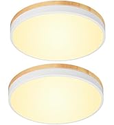 White Wood LED Ceiling Light