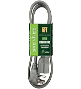 GREATIDE 6 Ft Heavy Duty Extension Cord Wire, 14 Gauge 3 Prong SPT-3 Extension Cord, 3 Pronged Co...