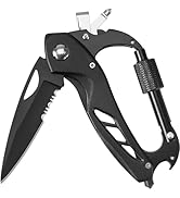 Multitool carabiner with Serrated Edge Knife