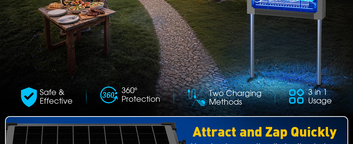 solar bug zapper outdoor waterproof