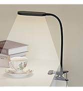 Brokimis LED Desk Lamp Dimmable Reading Clip on Lights Study Touch Switch 3 Color Modes 10 Bright...