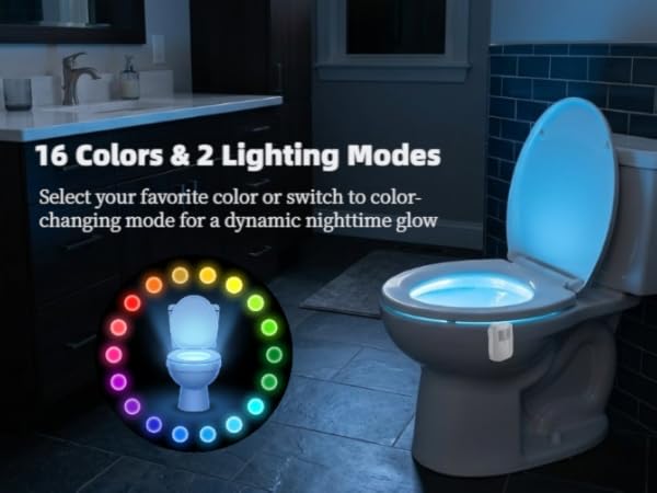 Chunace USB-C Rechargeable and 16 colors toilet light soft glowing in the nighttime