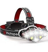 Victoper Rechargeable Headlamp, 8 LED 18000 High Lumen Bright Head Lamp with Red Light, Lightweig...