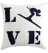 Eddie Bauer - Decorative Pillow, Textured Square Throw Pillow with Zipper Closure &amp; Loop Embroide...
