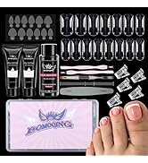 Poly Nail Gel Toe Form Kit,15 Sizes 150Pcs Reusable Dual Toenail Forms for Builder Gel ,with poly...