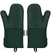 Beneno Kitchen Oven Mitts 2-Pack Heat Resistant to 500°F with Non-Slip Silicone Grip, Extra Long ...