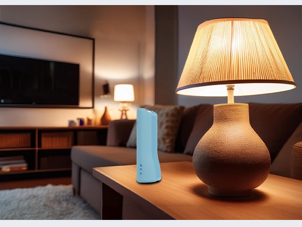 Remote case visible on table with glow feature for quick finding anytime
