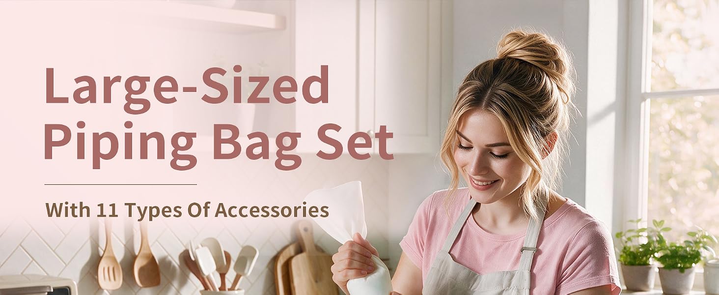 Reusable Piping Bags and Tips Set