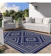 GENIMO Outdoor Rug for Patio Clearance - 5x8 ft Waterproof Plastic Camping Rugs, Reversible Outsi...