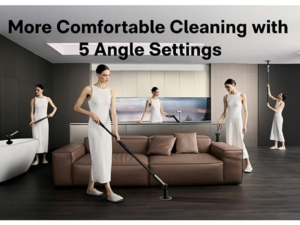 more comfortable cleaning with 5 angle settings