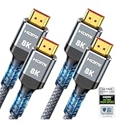 10K 8K HDMI 2.1 Cable 2-Pack 6.6FT, Highwings Certified 48Gbps Ultra High Speed Slim HDMI Cord,Su...