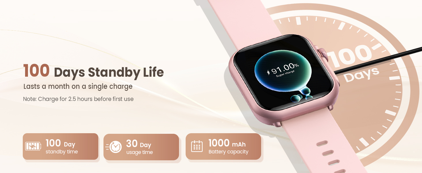 100 Days Standby Life Smart Watches for Women