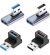 UCEC 4PCS 90 Degree USB 3.2 Adapter, 10Gbps USB Right Angle Adapters, Vertical Up and Down Angle,...
