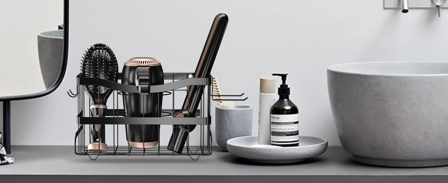 bathroom hair tool organizer wall mount hair tool organizer hair dryer and straightener holder