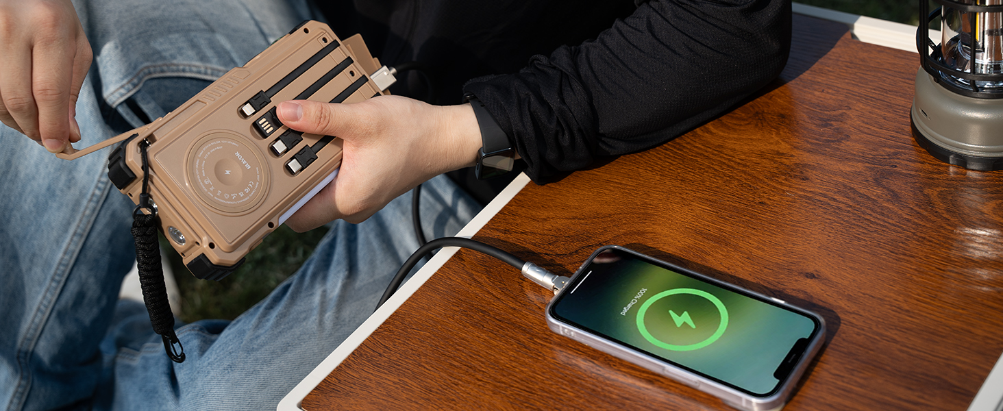 solar power bank hand crank
