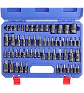 WORKPRO 60-piece Master Torx Bit Socket and External Torx Socket Set, 1/4", 3/8", 1/2" Drive Bits...