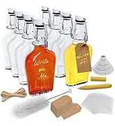 Nevlers 8 Pk 8.5Oz Glass Flask for Liquor |Airtight Swing Top Glass Bottles | Flip Top Glass Bott...